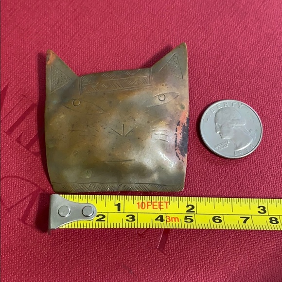 🖤SUSAN ROGGIO💕VTG brass cat brooch - Picture 3 of 12